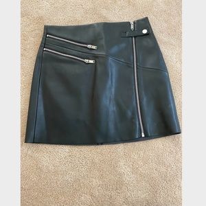 black leather skirt
